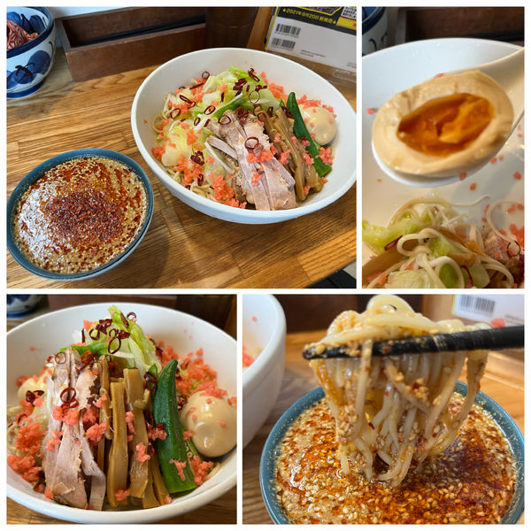 「【期間限定】冷やし辛つけそば（辛め）960円」@中華そば専門 とんちぼの写真