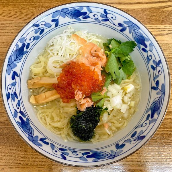 「サーモンとイクラと生のり 山葵和え麺 ¥1,050」@㐂九家の写真