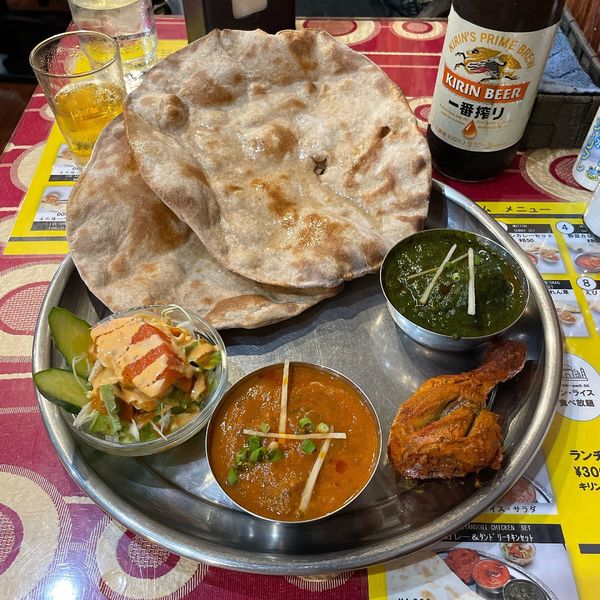 「Ａセット（マトン・チキンほうれん草）」@シブ・マハールの写真