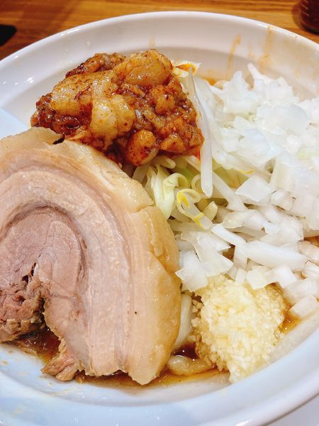 「辛いラーメン　豚飯」@自家製麺88の写真