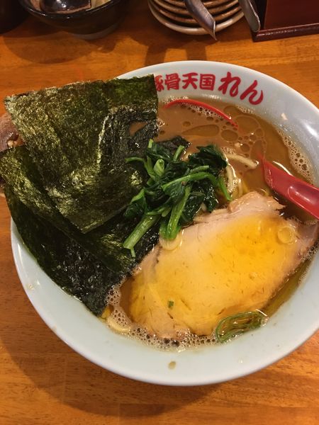 「豚骨天国　750円　小ごはん　100円」@豚骨らーめん れんの写真