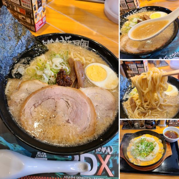「嵐げんこつらあめん3DX+ガーリック海老チャーハン味」@らあめん花月嵐 成増店の写真