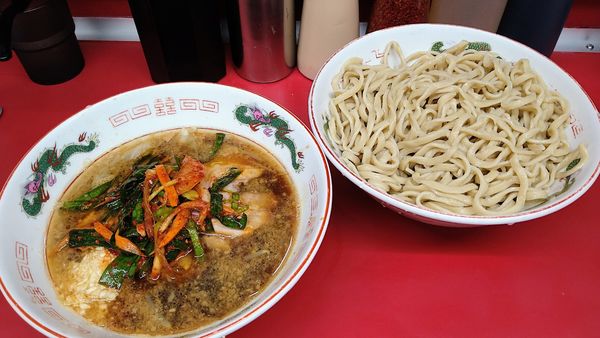 「つけ麺(ヤサイ少なめ･ニンニク)+キムチ」@ラーメン二郎 湘南藤沢店の写真