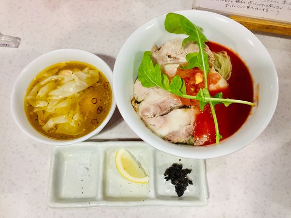 「【限定】特製バジル麺のトマト昆布水イタリアンつけ麺」@ラーメン星印の写真