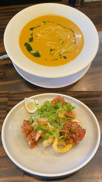 「スープ・ド・ポワソンの冷たいかけ¥1200 ＋α」@稲荷屋の写真