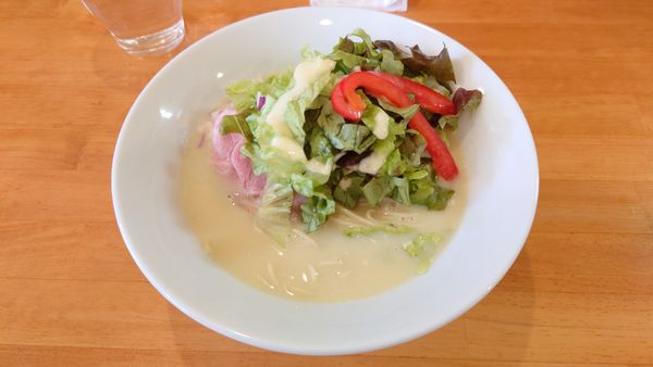 「ベジ・鶏らーめん 750円 + マー油替玉 150円」@らーめん コッコの写真