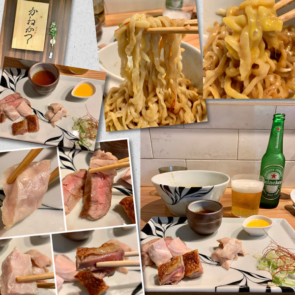 「あぶらそば1000円＋🍖得肉三昧＋🍺」@らーめん かねかつの写真
