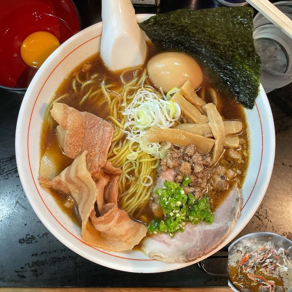 「100ラーメンSP 悪魔 大盛 青唐 つけ玉追加」@一条流がんこ総本家分家四谷荒木町の写真