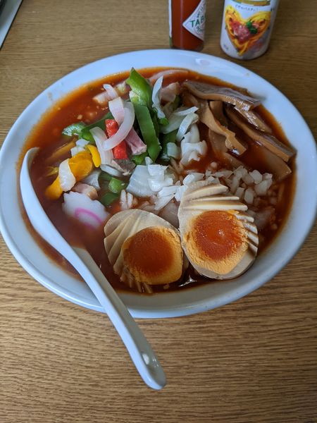 「八王子ナポリタンラーメン＋味玉」@あじりんらーめんの写真