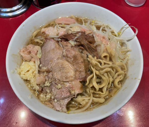 「ラーメンミニ　ニンニクアブラ」@ラーメン二郎 西台駅前店の写真
