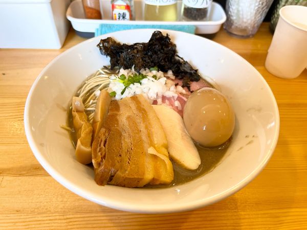 「特製濃厚煮干らーめん +和え玉ハーフ」@煮干らーめん 川むらの写真