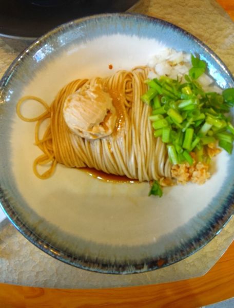 「芹とフォアグラの味替え玉」@中華蕎麦 鳴神食堂の写真
