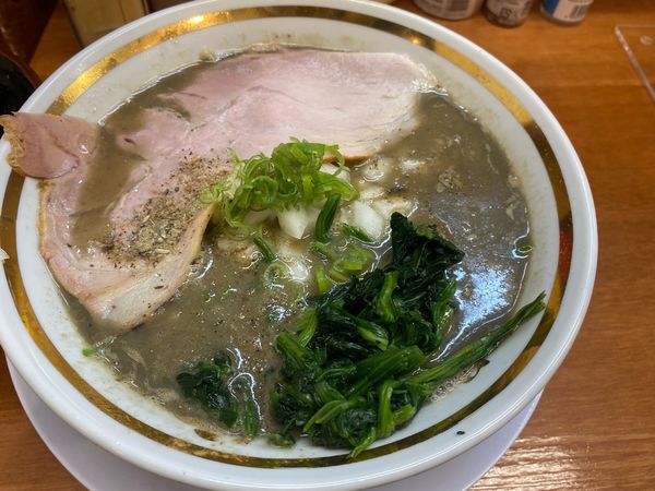 「濃厚煮干し蕎麦　ほうれん草　煮干しチャーシューまぶしご飯」@油そば専門 清水家 船橋店の写真