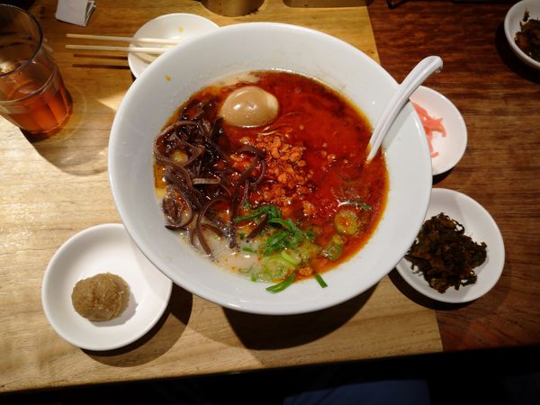 「極からか麺（930円＋キクラゲ（100円）＋味玉（クーポン）」@一風堂 大森店の写真