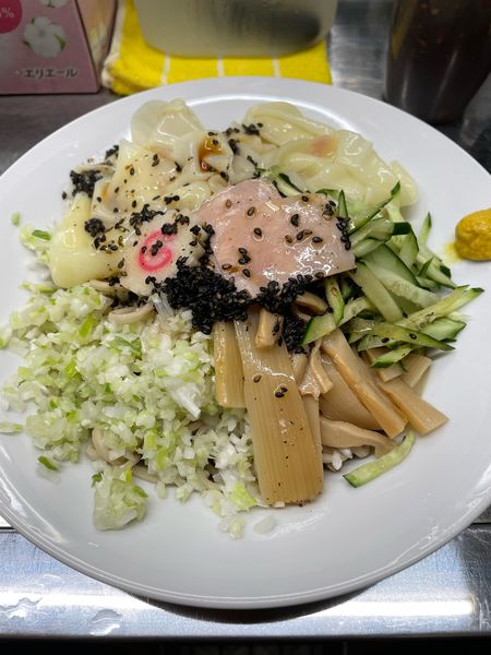 「冷やし中華 ワンタン コマネギ」@中華そば みたかの写真