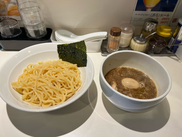 「つけ麺 850円 サービスライス」@麺屋錦 新橋の写真