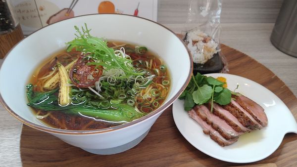 「【季節限定】鴨らーめん¥1400+天むす¥150-」@Rachetteの写真