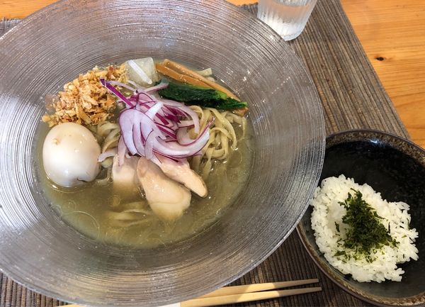 「味玉冷やしらぁ麺（お茶漬けセット）」@麺屋 さくら井の写真