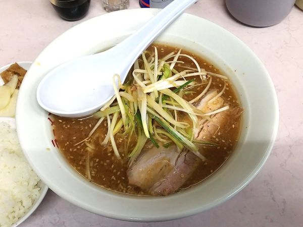 「ネギミソ＋ライス　760＋100円」@ラーメンショップ 黒石店の写真
