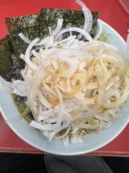 「ラーメン大900円+白ネギ100円+玉ねぎ50円×2」@家系らーめん 武将家の写真