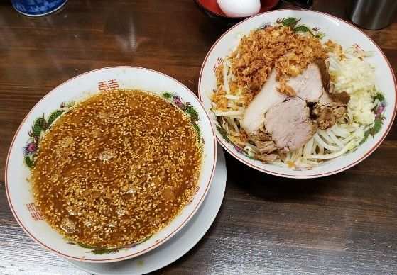 「つけそば小 ８８０円＋生卵 ５０円」@らーめん漢道の写真