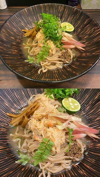 「限定・クリガニの冷やし和えそば¥2300」@稲荷屋の写真