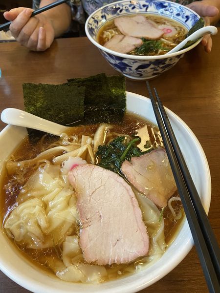 「ワンタン麺＋のり三枚50円＋高菜ごはん＋ノンアル」@白河手打ち中華 孫市の写真