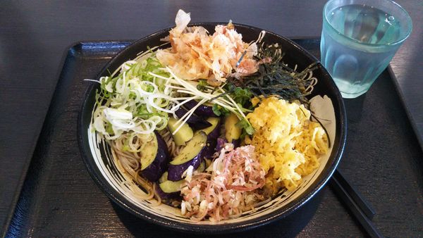 「冷し薬味そば、大盛(クーポン)」@ゆで太郎 谷和原店の写真