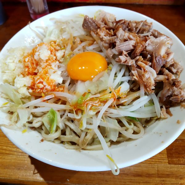 「油そば（￥900）」@ラーメン髭の写真