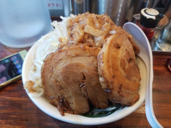 「ミニ濃厚そば+雷増し1230円。」@雷 北松戸本店の写真