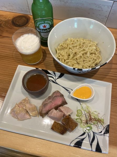 「あぶらそば¥1000・得肉三昧¥800・beer小瓶¥500」@らーめん かねかつの写真