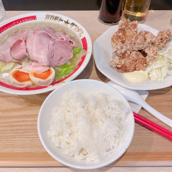 「特製タンメン 唐揚げセット」@オカモト☆タンメン。 北本店の写真