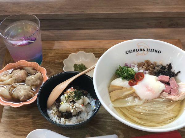 「冷香麺＋専用お茶漬け+わんたん」@えびそば 緋彩の写真