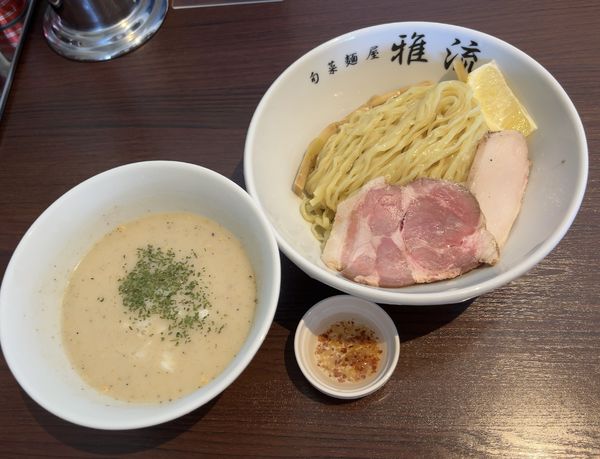 「【限定】「エピポタ」冷やしつけ麺」@旬菜麺屋 雅流の写真