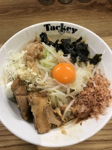 「まぜそば(オープン記念価格350円)」@Tackeyの写真