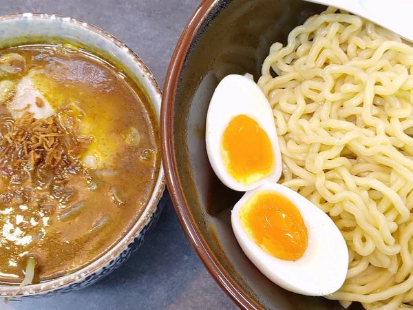 「カレーつけ麺（中盛）＋味玉」@ハッスルラーメンホンマ 亀戸本店の写真