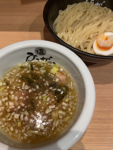 「塩玉つけ麺」@ひるがおの写真