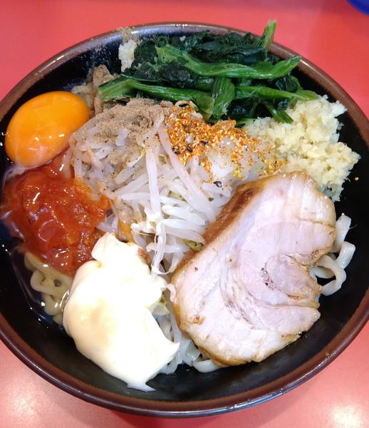 「冷やしまぜそばミニ+しょうが､ほうれん草」@麺屋 桐龍 久喜店の写真