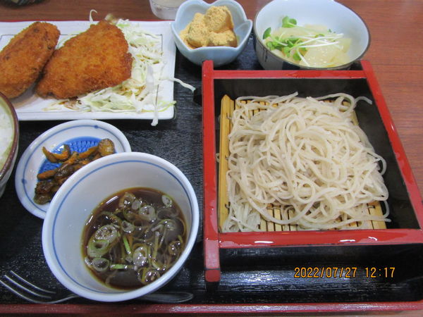 「ランチ フライセット ミニ蕎麦 700円」@そば処 初味の写真