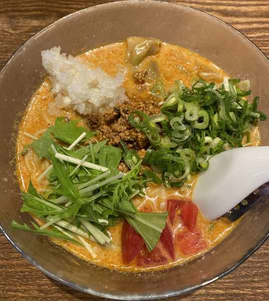 「【限定】冷やし豆乳担々めん　１０５０円」@中華そば うめやの写真