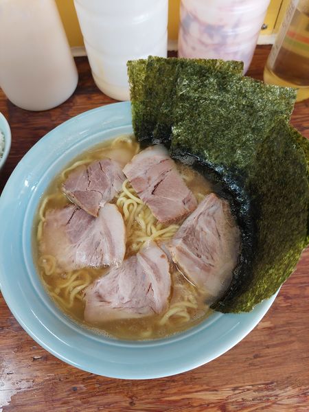 「中チャーのり増しカタメ＋小ライス」@まこと家の写真