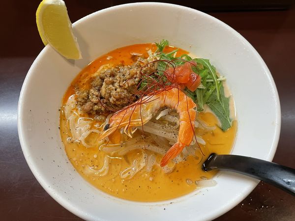 「冷やし豆乳海老みそラーメン並　￥９８０」@麺やOKの写真