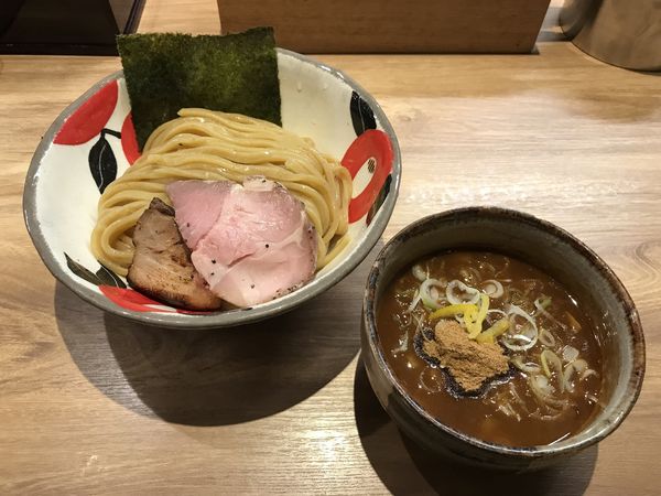 「魚介とんこつつけ麺」@自家製麺 つきよみ 上新庄店の写真