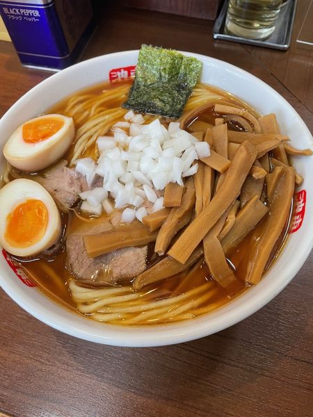 「ラーメン（並）+半熟玉子+メンマ」@つきみ野大勝軒の写真
