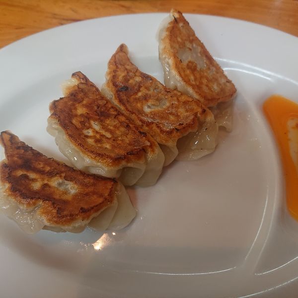「餃子4ヶ240円、ライス小200円他」@人生餃子の写真