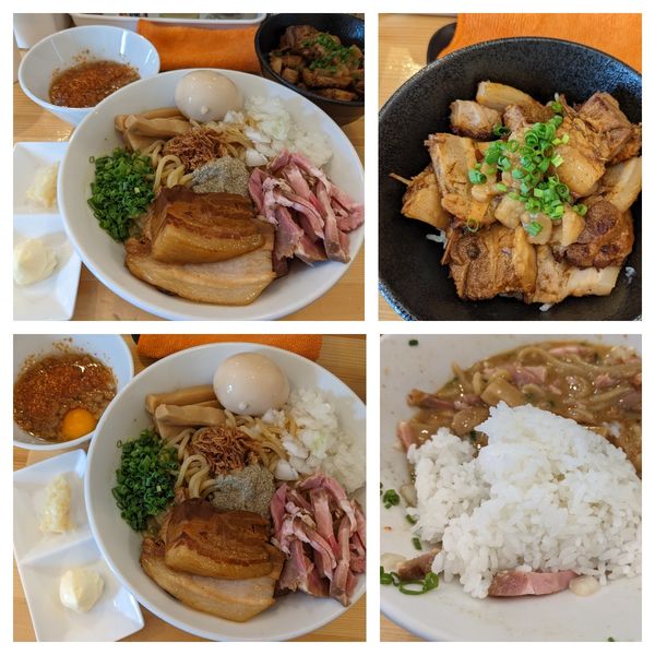 「冷やしまぜそば(300、追い飯無料)➕漢飯」@煮干らーめん 川むらの写真