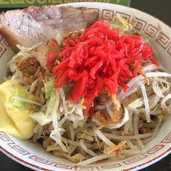 カミナリ金色（ミニ）細麺　紅生姜トッピング