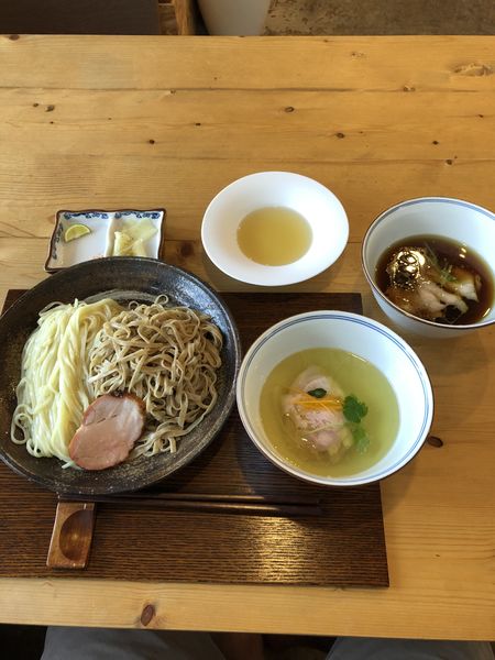 「FeeL つけ麺(醤油➕塩)1800円➕大盛り➕スープ割」@Ramen FeeLの写真