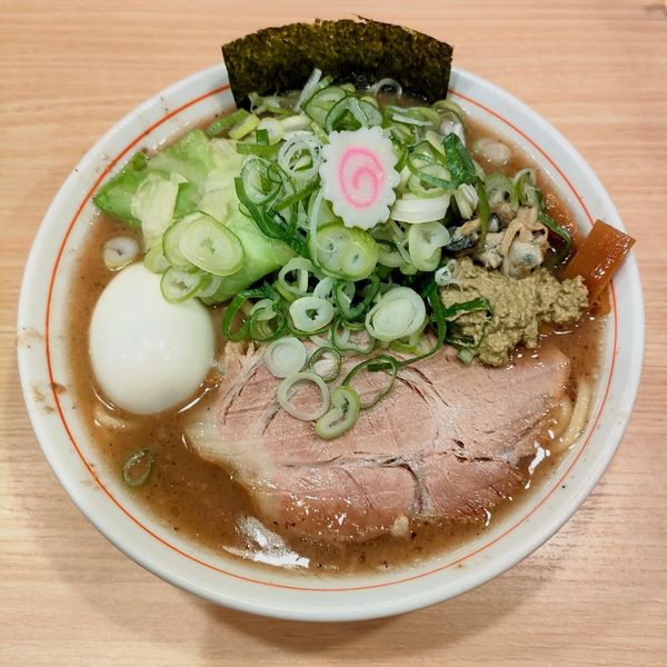 「羽釜直球塩貝オイル､薬味､味玉」@麺や 六等星の写真