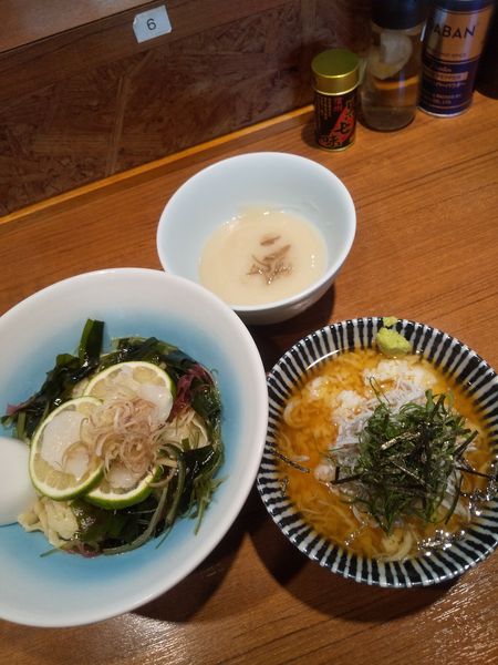 「【限定】帆立の雫冷やしつけそば980円冷しらす茶漬け380円」@寿製麺よしかわ 川越店の写真